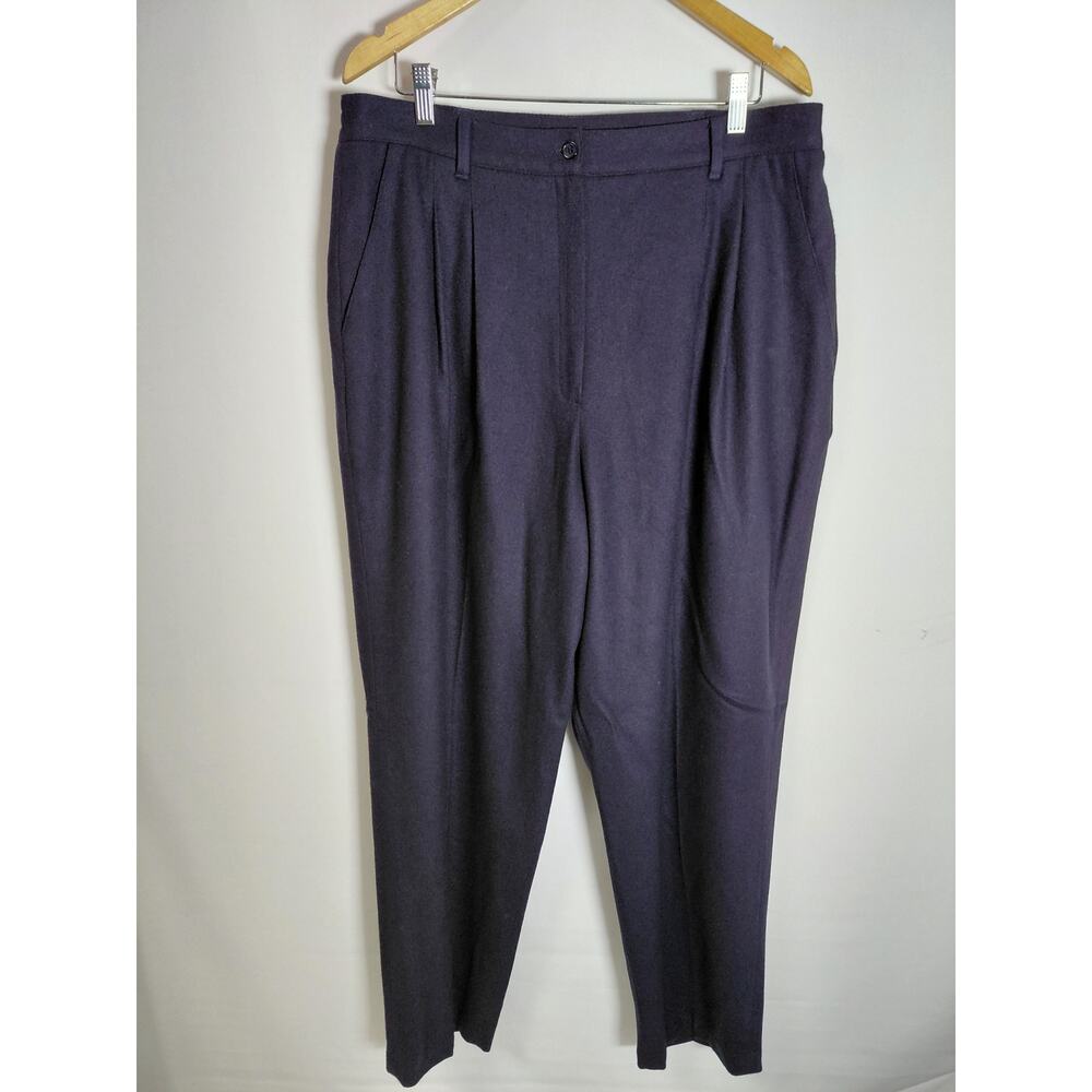 Sag Harbor Woman FB4011 Pants Solid 100% Wool Women Size 18W-See Measurements